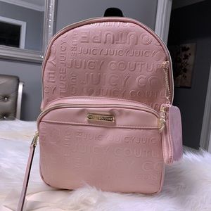 Pink Juicy Couture Leather Embossed Backpack